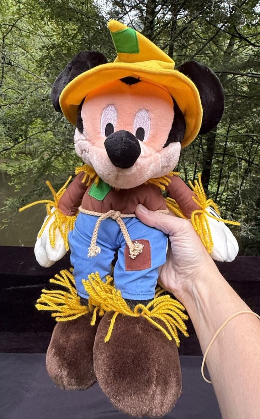 Disney Mickey Mouse Plush Scarecrow Costume 16” Halloween Fall Stuffed Animal